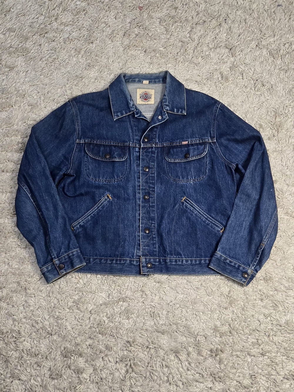 VTG 80s/90s GWG Dark Wash Blue Denim Jacket 44
